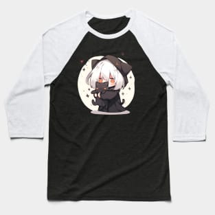 Cat Girl Catch Black Cat Baseball T-Shirt
